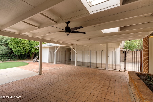 38 N Irving Ave, Tucson, AZ 85711 - view of patio / terrace with ceiling fan and fence