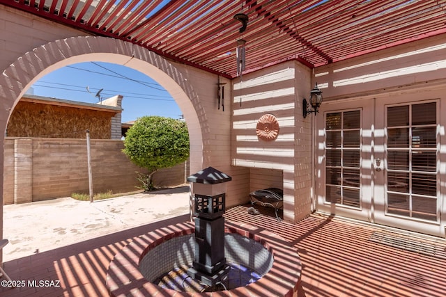 414 E 34th St, Tucson, AZ 85713 - view of patio / terrace with fence and french doors