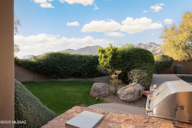 5327 N Ventana Overlook Pl, Tucson, AZ 85750 - view of yard featuring fence and a mountain view