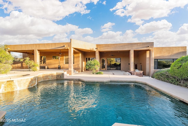 5327 N Ventana Overlook Pl, Tucson, AZ 85750 - outdoor pool with a patio and ceiling fan