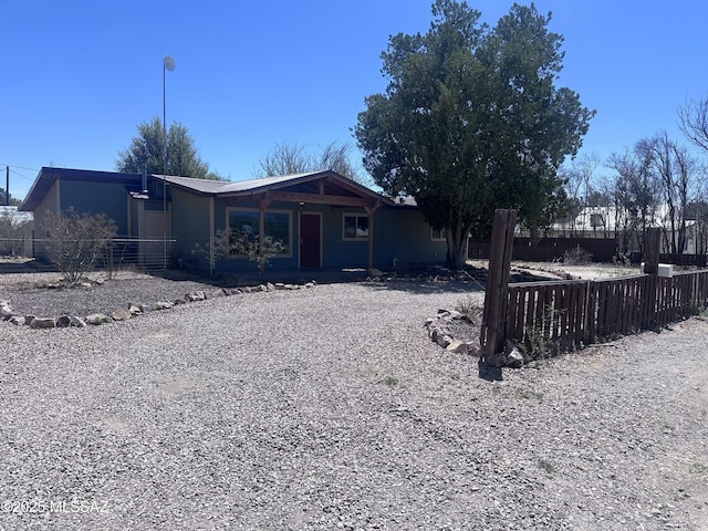 419 N Miller Ln, Saint David, AZ 85630 - view of front of home with fence and covered porch