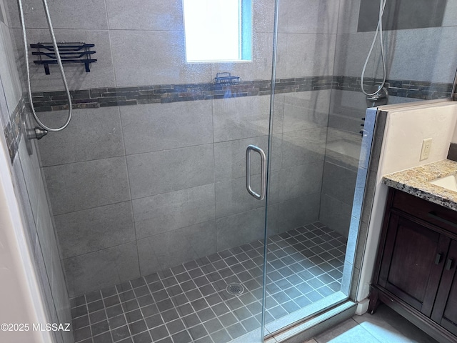 419 N Miller Ln, Saint David, AZ 85630 - bathroom featuring vanity and a stall shower