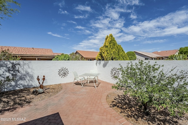 view of patio with a fenced backyard