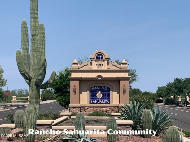 view of community sign