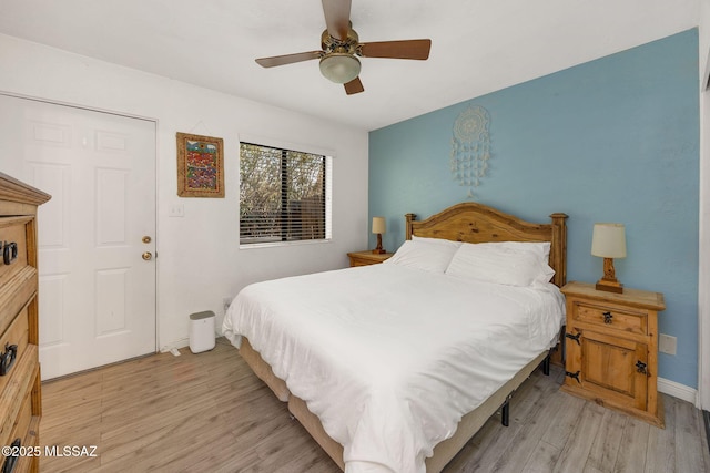 901 W Las Lomitas Rd, Tucson, AZ 85704 - bedroom featuring light wood-style flooring and ceiling fan