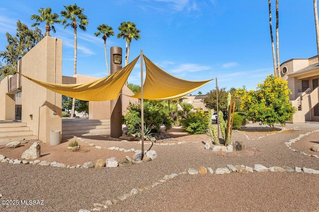 exterior space with stucco siding