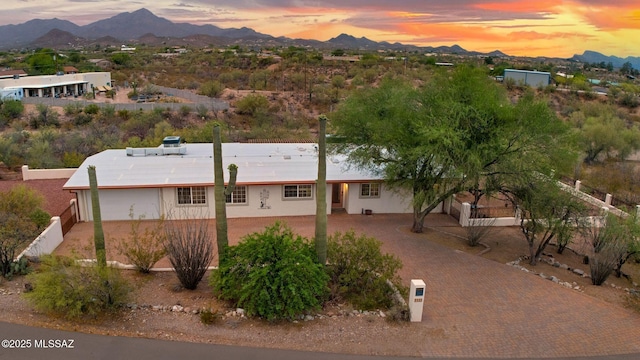 5122 W Camino De La Amapola, Tucson, AZ 85745 - view of front of property with a mountain view, decorative driveway, and stucco siding