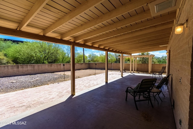 view of patio / terrace featuring a fenced backyard