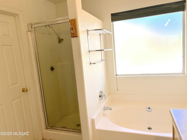 10211 E Hummingbird Meadow Way, Tucson, AZ 85747 - full bathroom featuring a bath and a stall shower