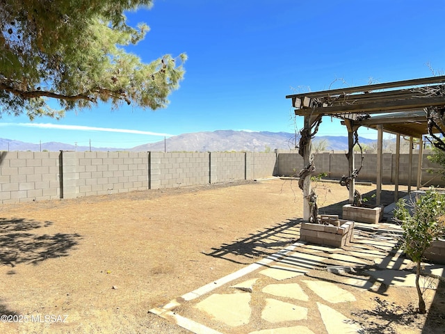 10211 E Hummingbird Meadow Way, Tucson, AZ 85747 - view of yard with a fenced backyard and a mountain view