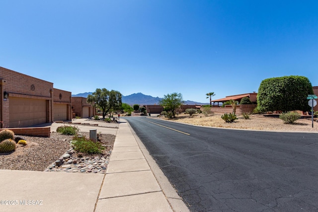 view of street with a mountain view