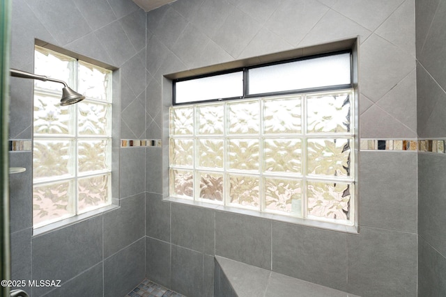full bathroom featuring a walk in shower