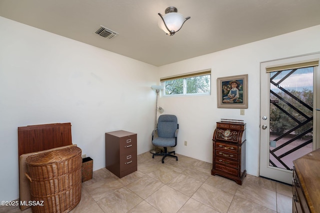 office featuring visible vents