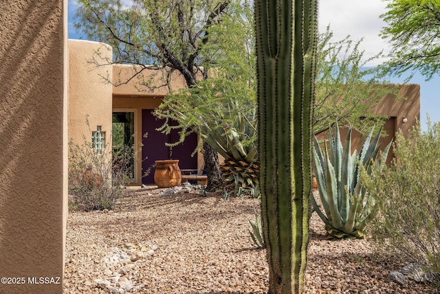 view of property exterior with stucco siding