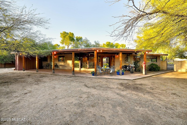 rear view of house with a patio area