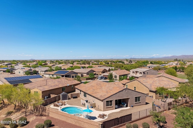 drone / aerial view with a residential view
