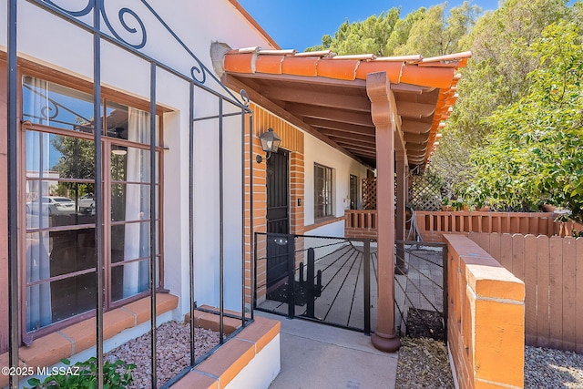 view of patio with fence