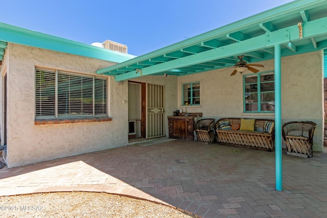 view of patio / terrace with ceiling fan