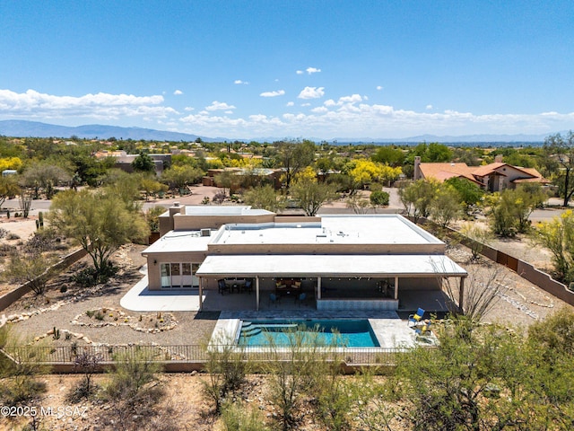 6261 N Placita De Rojelio, Tucson, AZ 85718 - view from above of property with a pool area and mountains