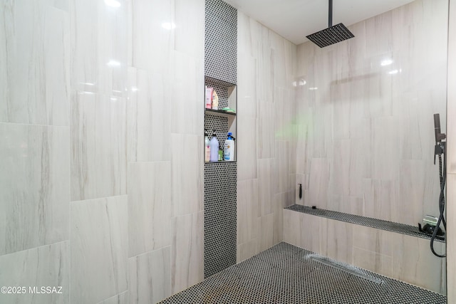 full bathroom featuring a walk in shower