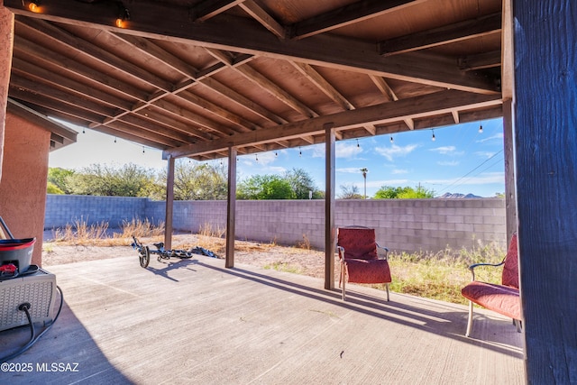 view of patio / terrace with a fenced backyard