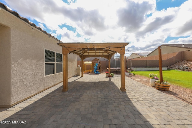 491 W Camino Del Toro, Vail, AZ 85641 - view of patio featuring a playground and a gazebo
