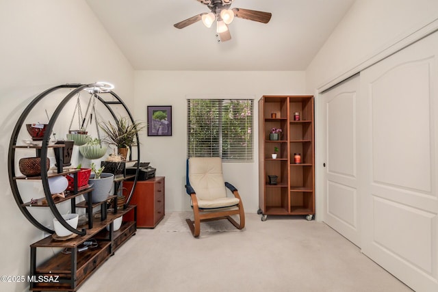 5354 W Eagle Claws Ct, Marana, AZ 85658 - living area with ceiling fan and carpet floors