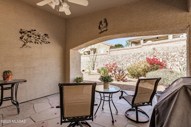 5354 W Eagle Claws Ct, Marana, AZ 85658 - exterior space with a patio and a ceiling fan