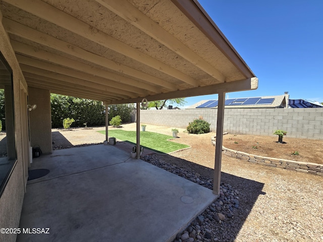 view of patio with a fenced backyard