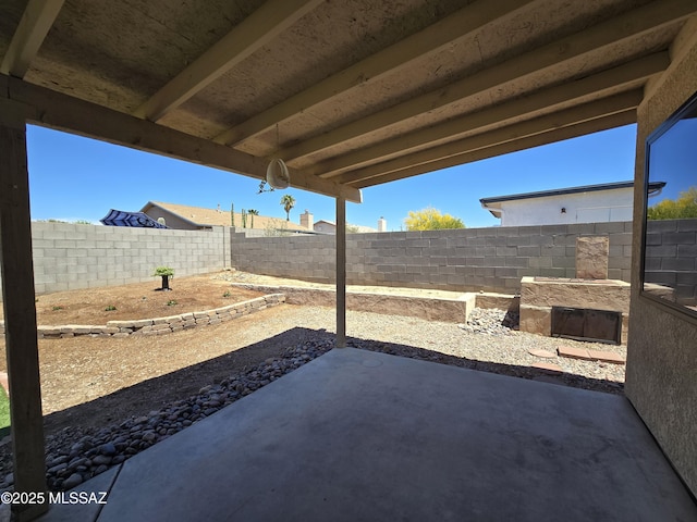 view of patio / terrace featuring a fenced backyard