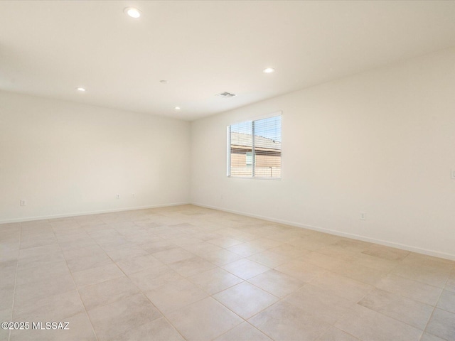 11044 S Rila Dr, Vail, AZ 85641 - spare room featuring recessed lighting, baseboards, visible vents, and light tile patterned flooring