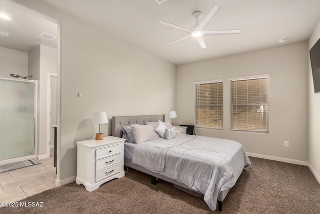 17949 S Whispering Glen Path, Sahuarita, AZ 85629 - bedroom featuring light colored carpet, baseboards, and ceiling fan