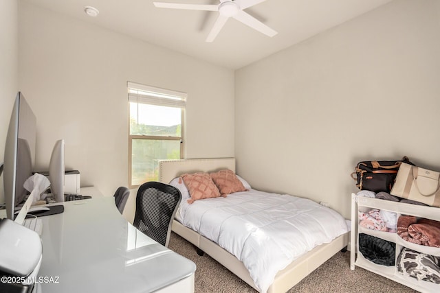 17949 S Whispering Glen Path, Sahuarita, AZ 85629 - carpeted bedroom with a desk and a ceiling fan