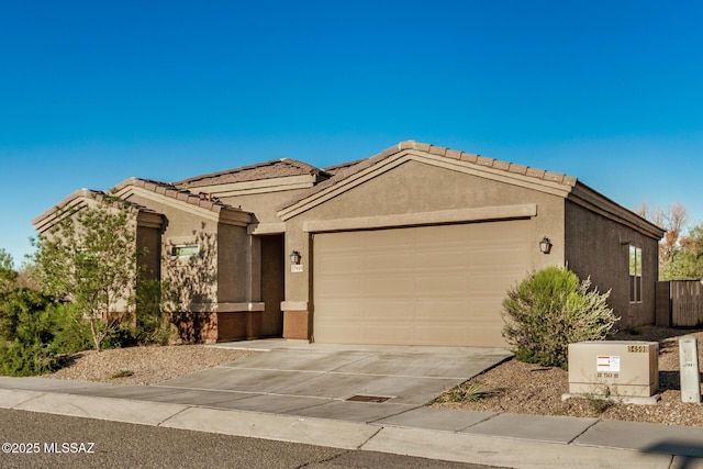 17949 S Whispering Glen Path, Sahuarita, AZ 85629 - ranch-style house with a garage, concrete driveway, stucco siding, and a tiled roof