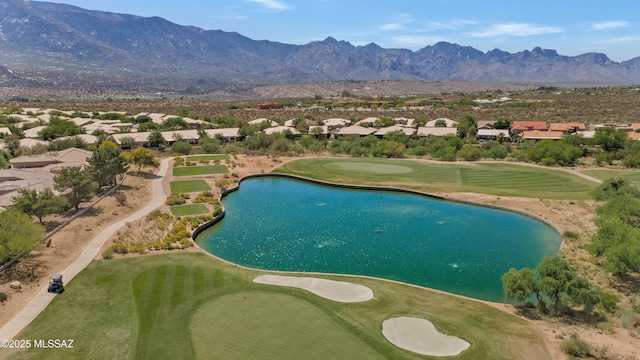 38876 S Serenity Ln, Tucson, AZ 85739 - bird's eye view featuring a water and mountain view, view of golf course, and a residential view