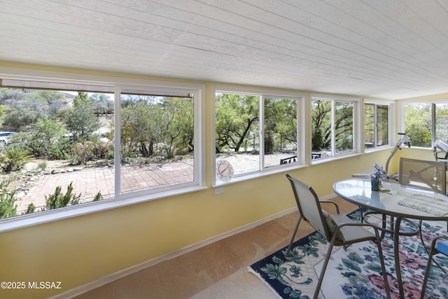 280 W Oak Hills Dr, Oracle, AZ 85623 - sunroom with wood finished floors, wood ceiling, and baseboards