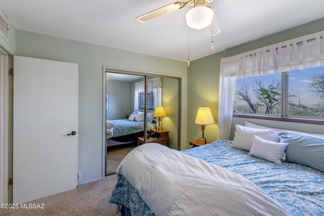 280 W Oak Hills Dr, Oracle, AZ 85623 - carpeted bedroom with a closet and ceiling fan