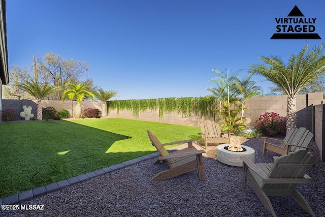 10965 N Cormac Ave, Tucson, AZ 85742 - view of yard featuring a fire pit