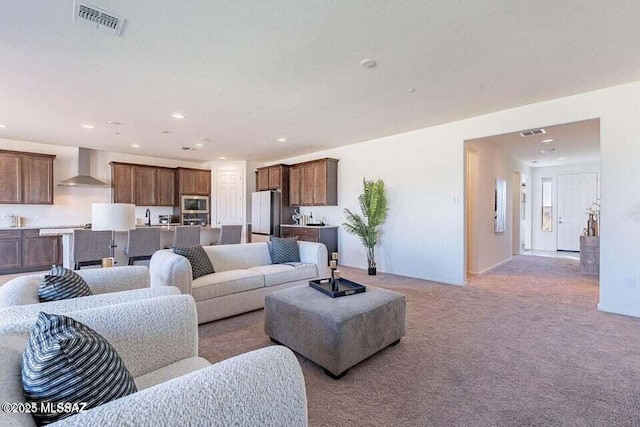 10965 N Cormac Ave, Tucson, AZ 85742 - living room with light carpet and recessed lighting