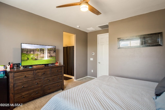 6515 E Vuelta Tierra Blanca, Tucson, AZ 85756 - bedroom with light colored carpet, baseboards, and a ceiling fan