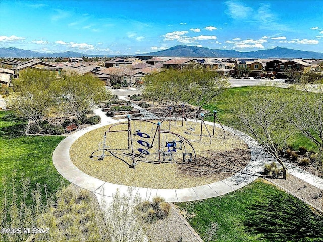 6515 E Vuelta Tierra Blanca, Tucson, AZ 85756 - view of grassy yard with a mountain view and a residential view