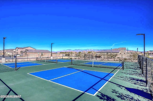 6515 E Vuelta Tierra Blanca, Tucson, AZ 85756 - view of tennis court with a mountain view