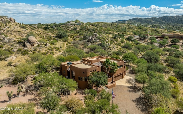 bird's eye view featuring a mountain view