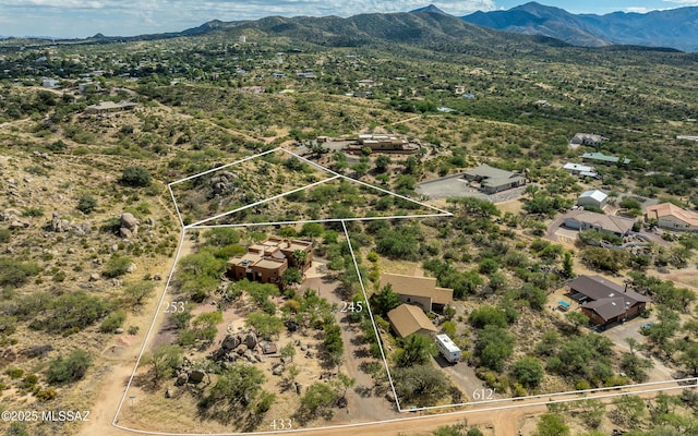 aerial view featuring a mountain view