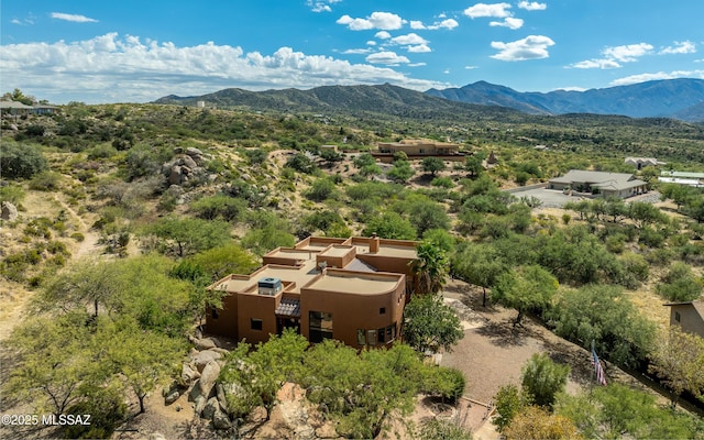 bird's eye view featuring a mountain view