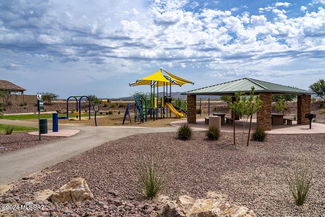 community playground featuring a gazebo