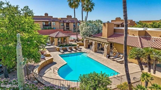 6651 N Campbell Ave Apt 152, Tucson, AZ 85718 - community pool with a gazebo and a patio area