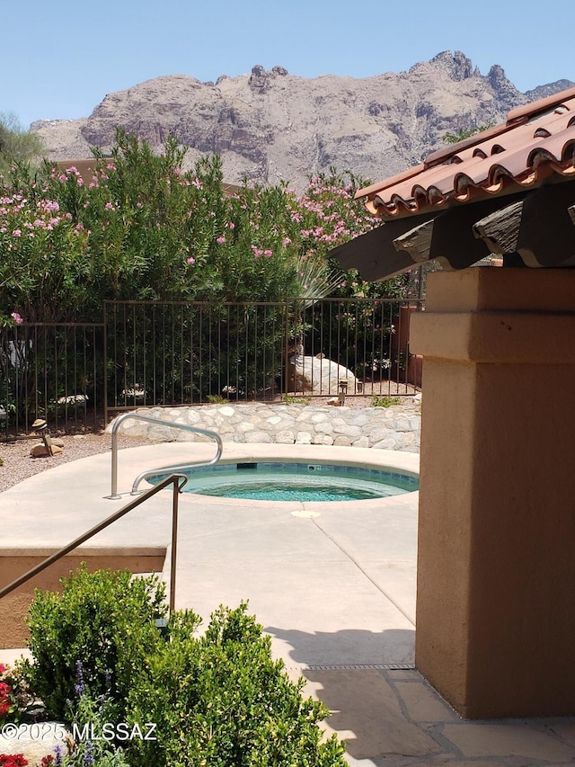 6651 N Campbell Ave Apt 152, Tucson, AZ 85718 - view of swimming pool with a mountain view and a patio area