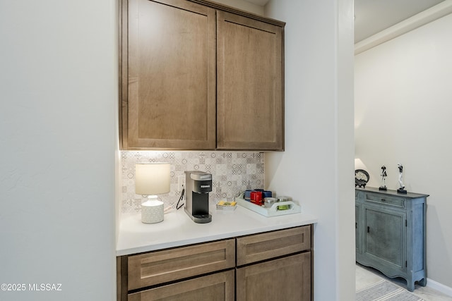 bar with tasteful backsplash