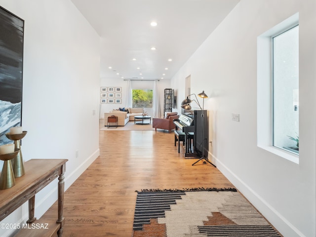 2540 W Oasis Springs Ct, Tucson, AZ 85742 - corridor featuring baseboards, recessed lighting, and wood finished floors